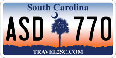 SC license plate ASD770
