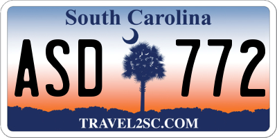 SC license plate ASD772