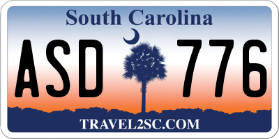 SC license plate ASD776