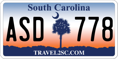 SC license plate ASD778