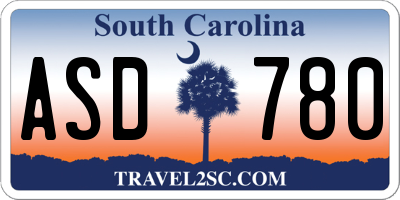 SC license plate ASD780
