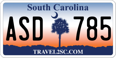 SC license plate ASD785