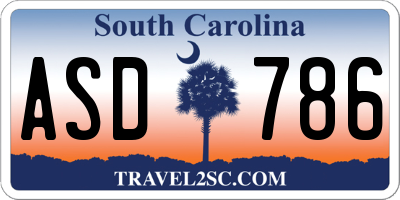 SC license plate ASD786