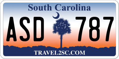 SC license plate ASD787