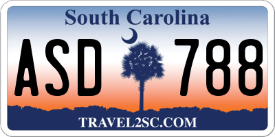 SC license plate ASD788