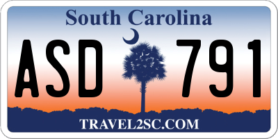 SC license plate ASD791
