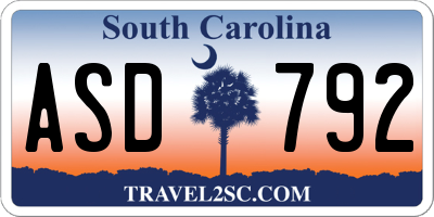 SC license plate ASD792