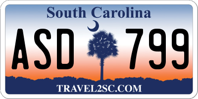 SC license plate ASD799