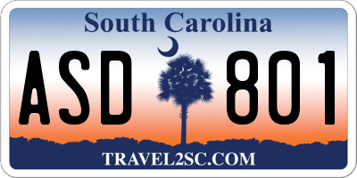 SC license plate ASD801