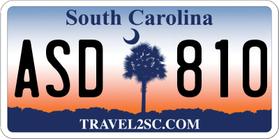 SC license plate ASD810