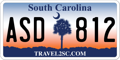 SC license plate ASD812