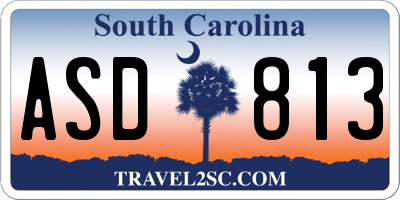 SC license plate ASD813