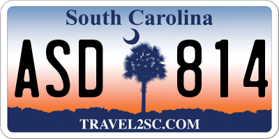 SC license plate ASD814