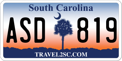 SC license plate ASD819