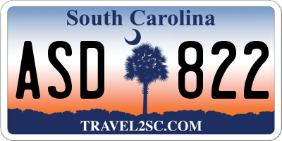 SC license plate ASD822