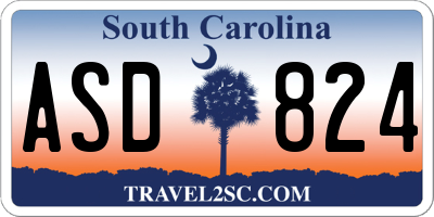 SC license plate ASD824