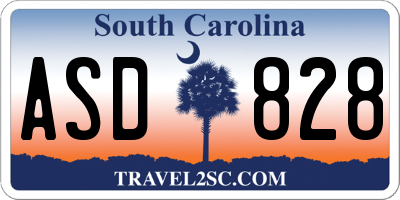 SC license plate ASD828