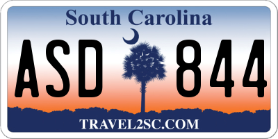 SC license plate ASD844