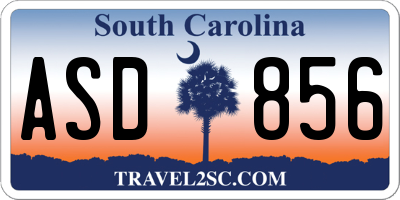 SC license plate ASD856