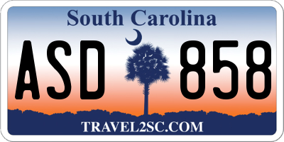 SC license plate ASD858