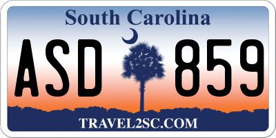 SC license plate ASD859