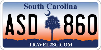 SC license plate ASD860