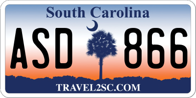 SC license plate ASD866