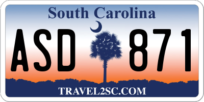 SC license plate ASD871
