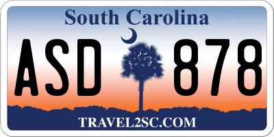 SC license plate ASD878