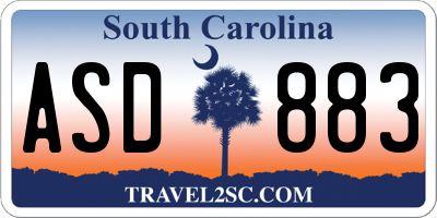SC license plate ASD883