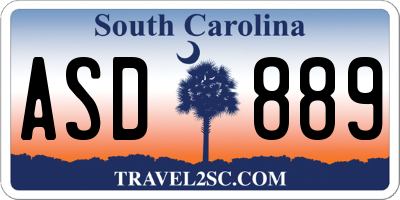 SC license plate ASD889