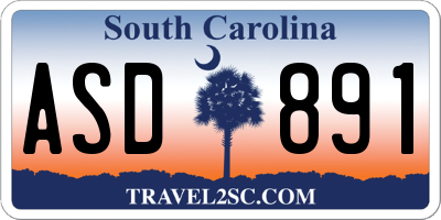 SC license plate ASD891