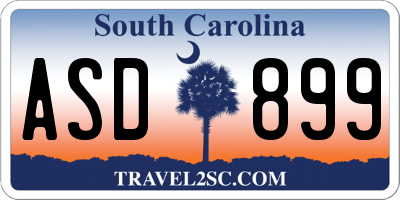 SC license plate ASD899
