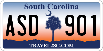 SC license plate ASD901