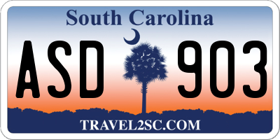 SC license plate ASD903