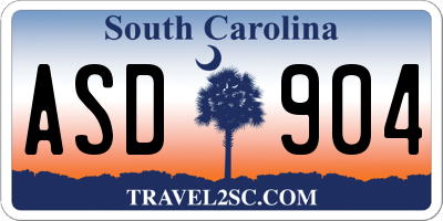 SC license plate ASD904