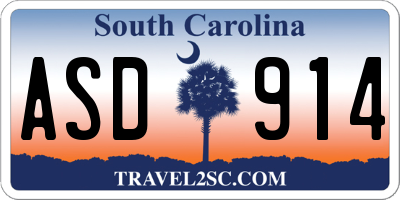 SC license plate ASD914