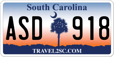 SC license plate ASD918