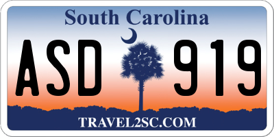 SC license plate ASD919