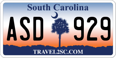 SC license plate ASD929