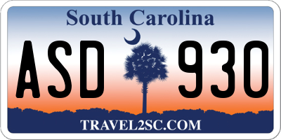 SC license plate ASD930