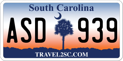SC license plate ASD939