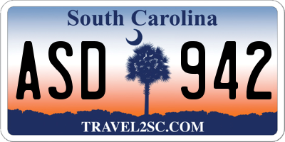 SC license plate ASD942
