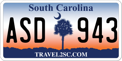 SC license plate ASD943