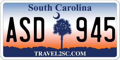 SC license plate ASD945