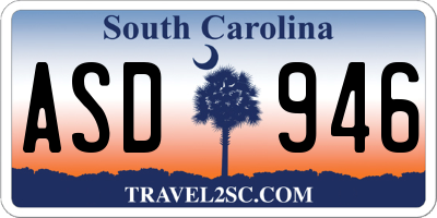 SC license plate ASD946