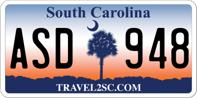 SC license plate ASD948