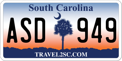 SC license plate ASD949