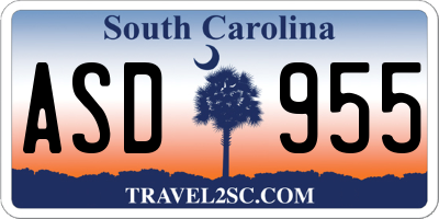 SC license plate ASD955