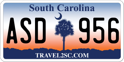 SC license plate ASD956